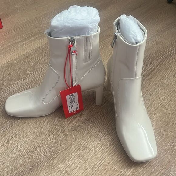 Diesel D-Millenia Ankle Heeled Boots (Brilliant White) Size 8.5 NWT - Picture 3 of 9